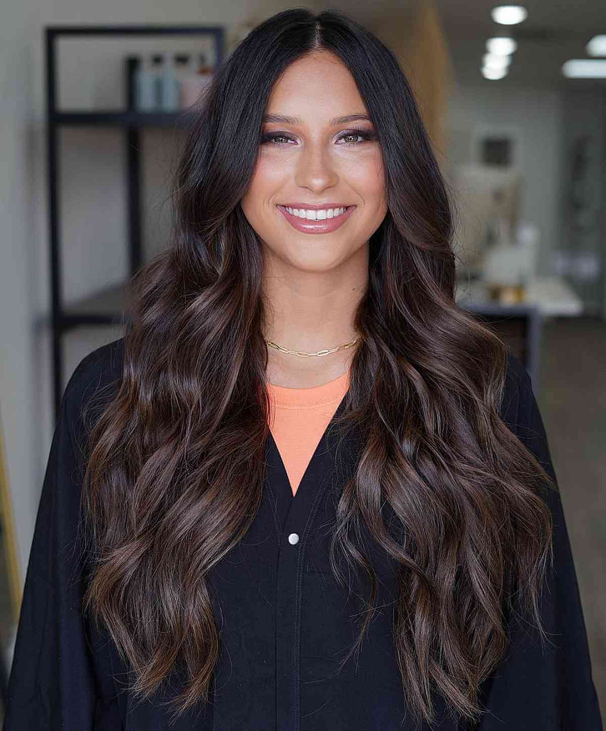 Wavy Hair at Waist Length with Layers
