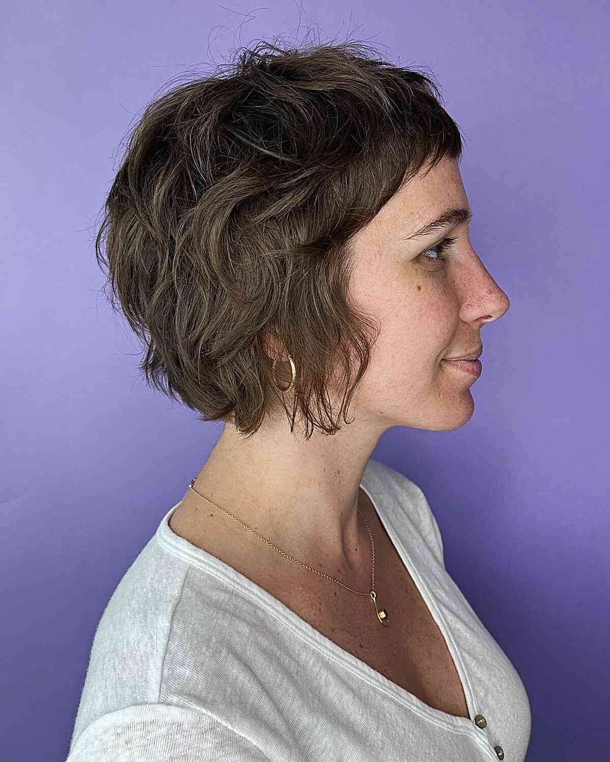 Wavy Layered Shag at Jaw Length