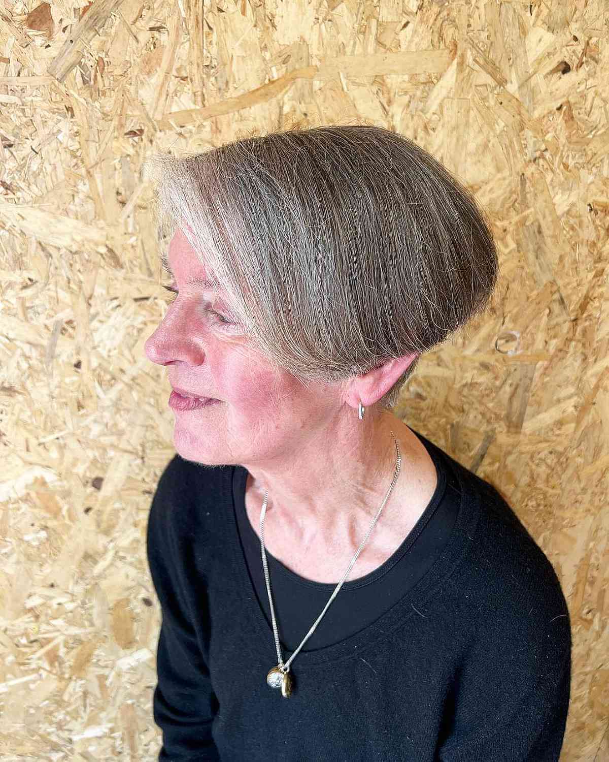 Wedge Haircut at Ear Length for Women Over 70