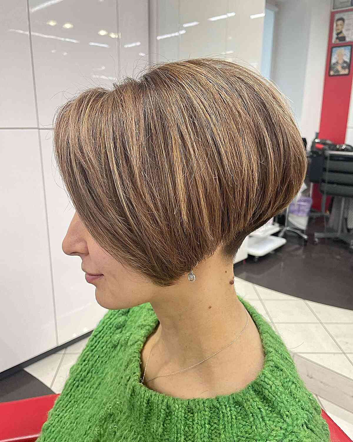 Short Wedge Hairstyle with a Nape Undercut for Thick Hair