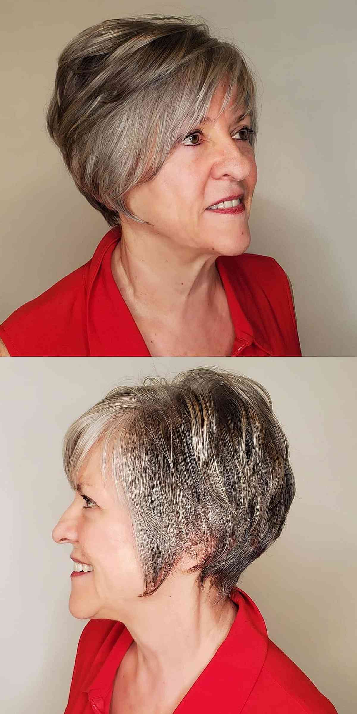 Wedge Pixie Cropped Hairstyle for Women in Their 50s