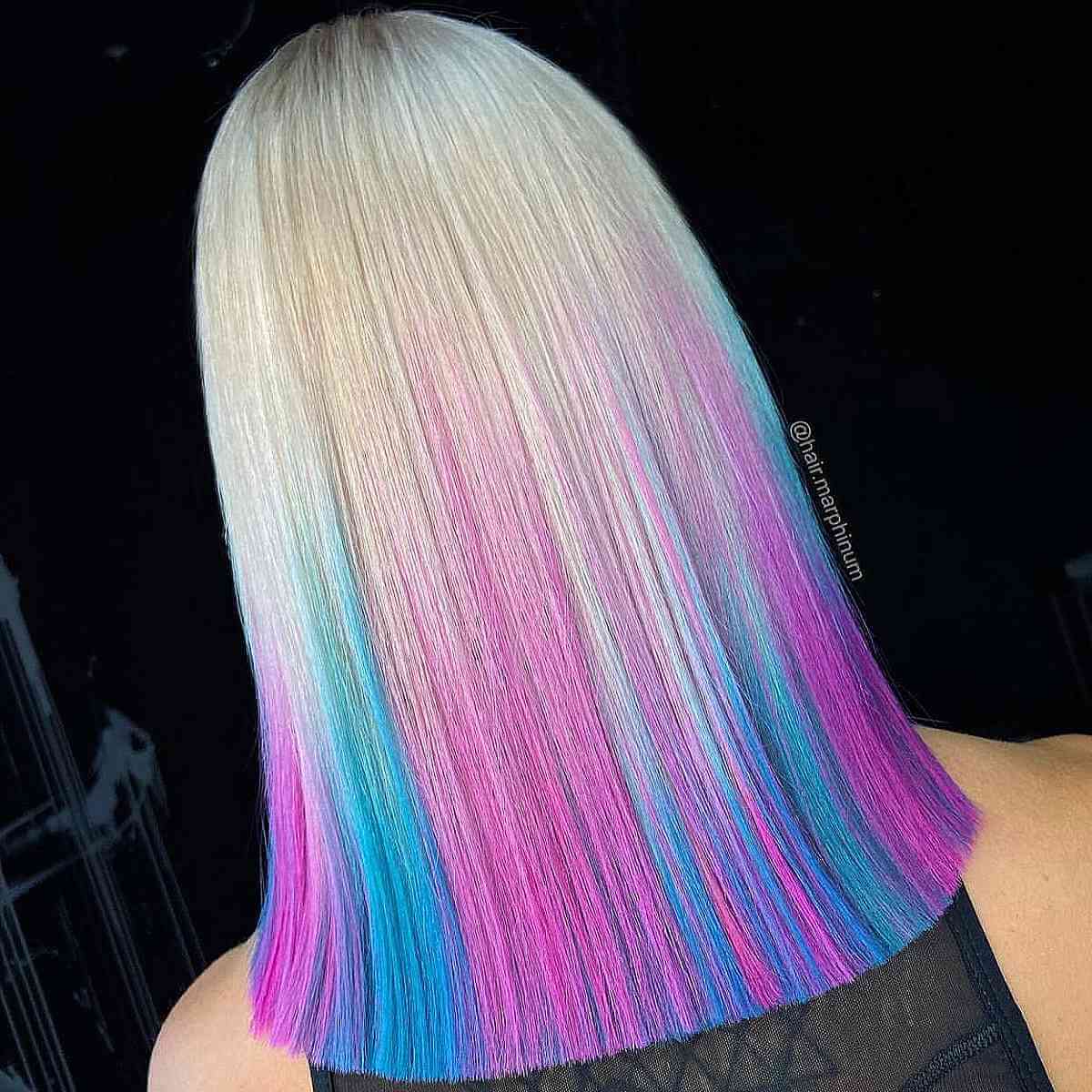 Whimsical Unicorn Ombre with Bright Roots Hair Color Inspirations