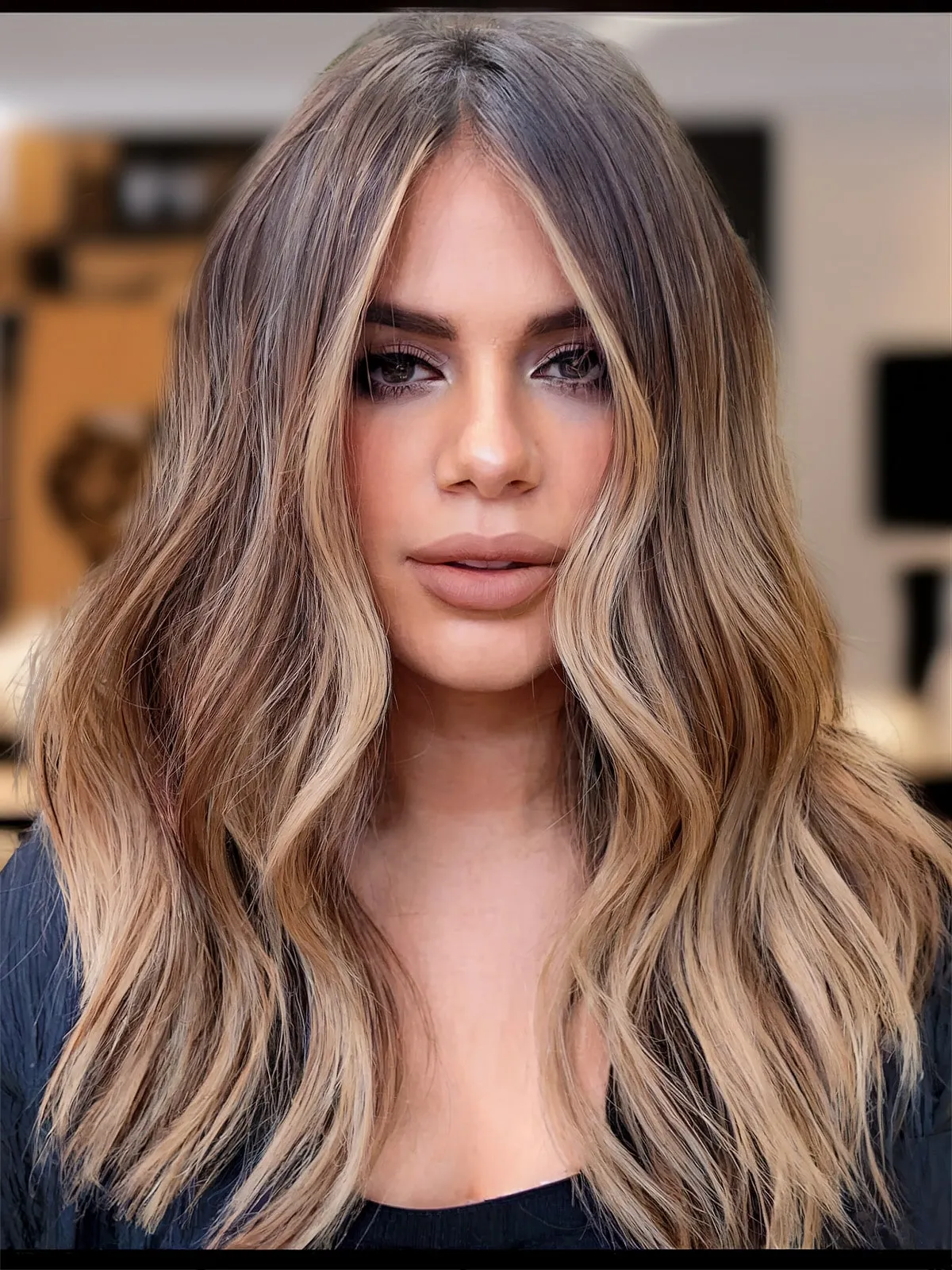 Whipped Cappuccino Hair with a Touch of Money Piece for Winter