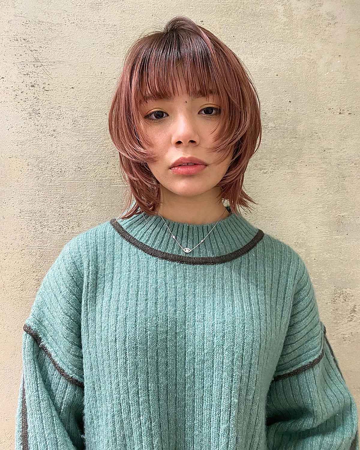 Wolf Cut with Straight-Across Bangs