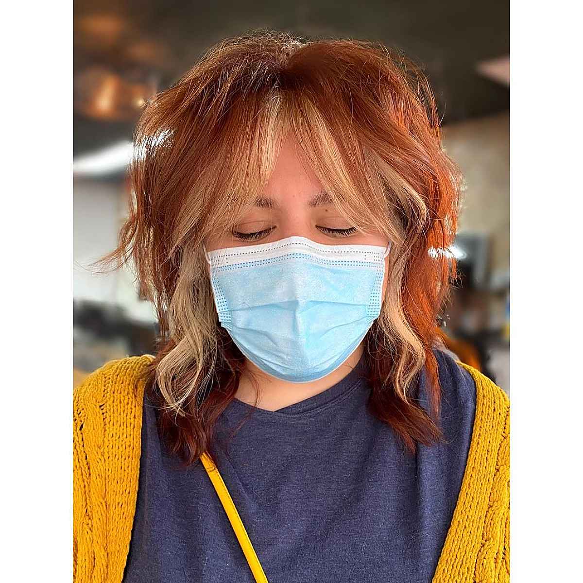 Shoulder-Length Wolf Hairstyle with Bangs