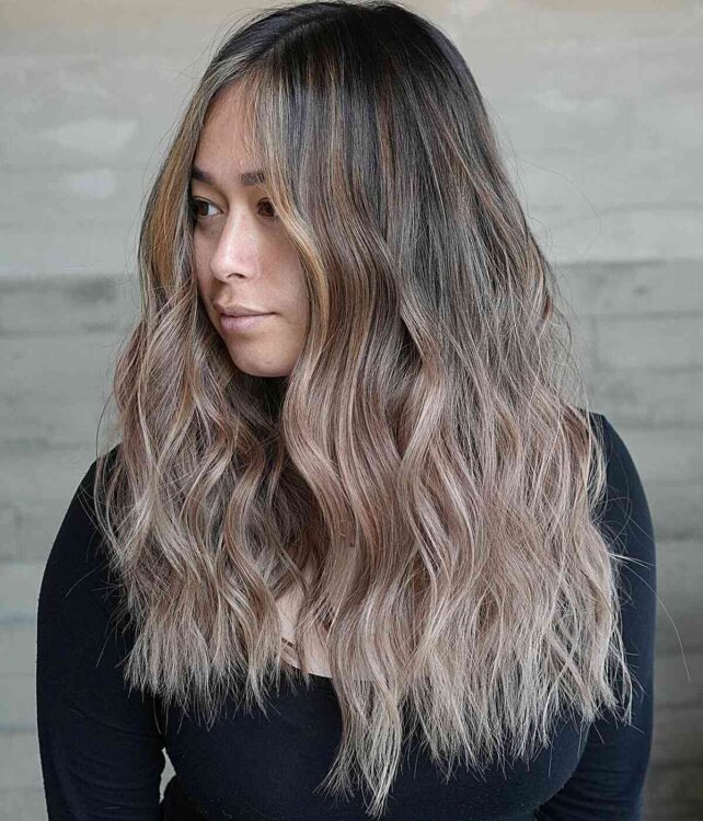 25 Gorgeous Mushroom Brown Balayage Hair Color Ideas   Mushroom Bronde Ombre Balayage With A Money Piece 642x750 