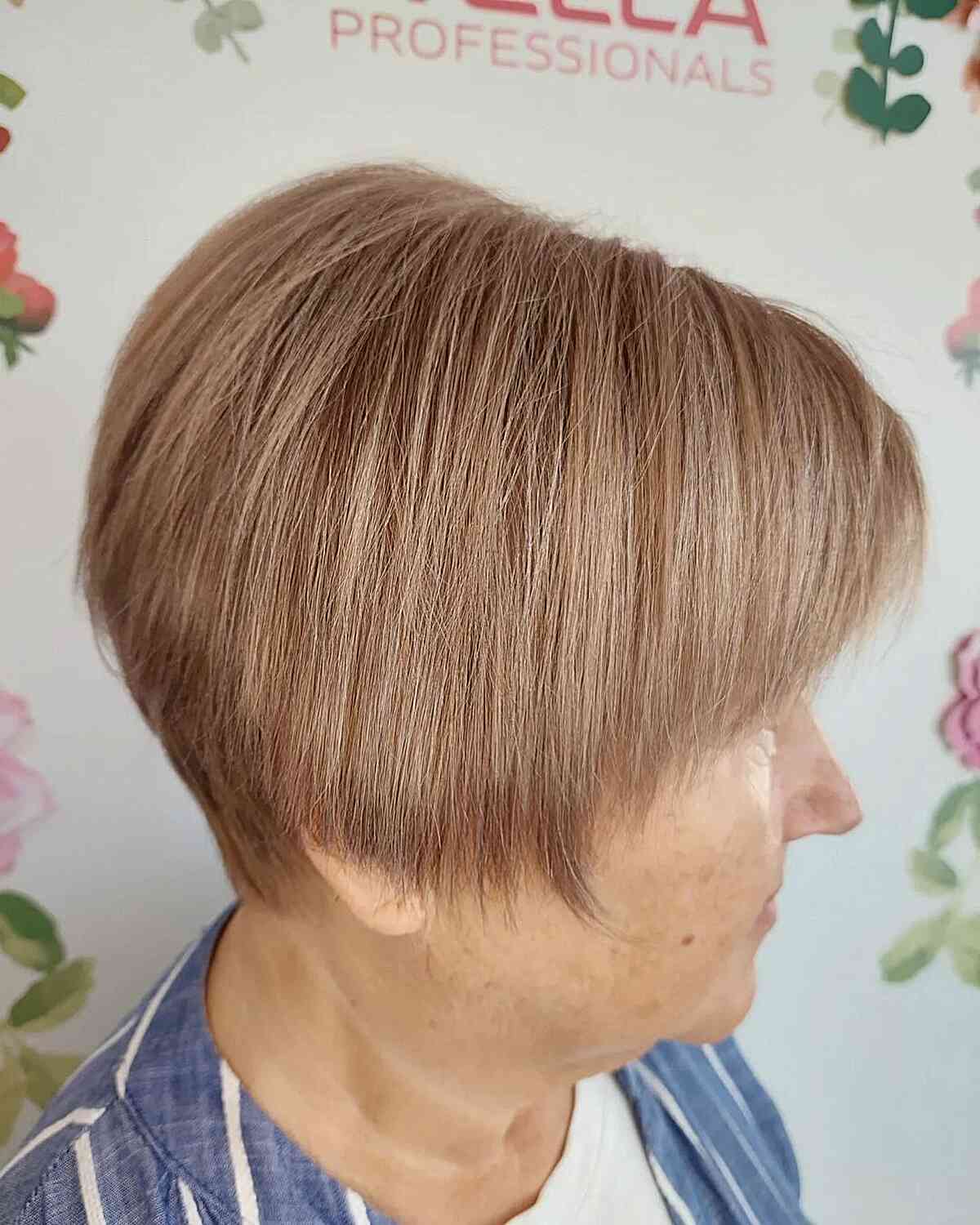 Mushroom Brown on Women Over 60 with Short Hair