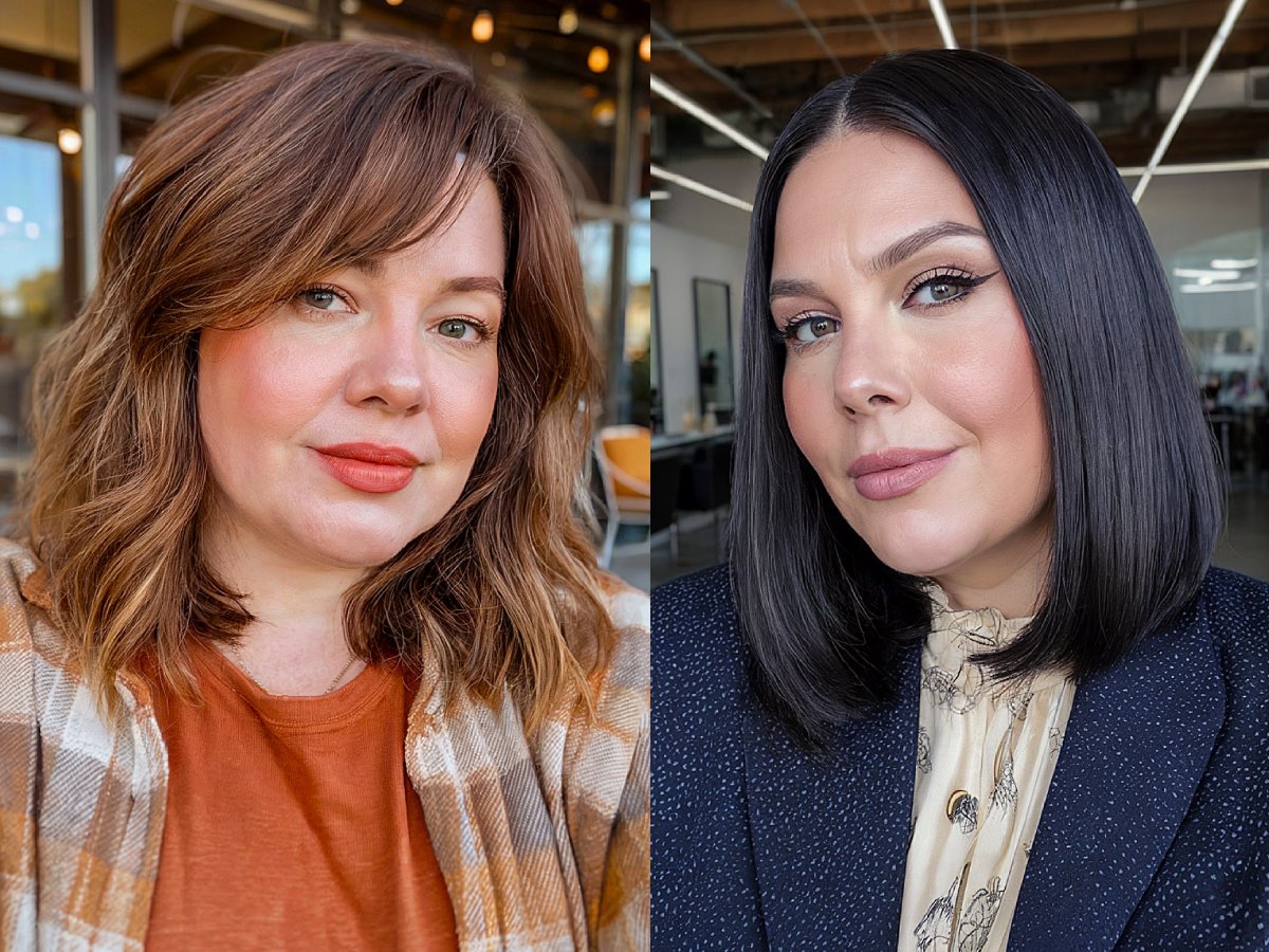 Must try medium length haircuts for round faces for women over 40