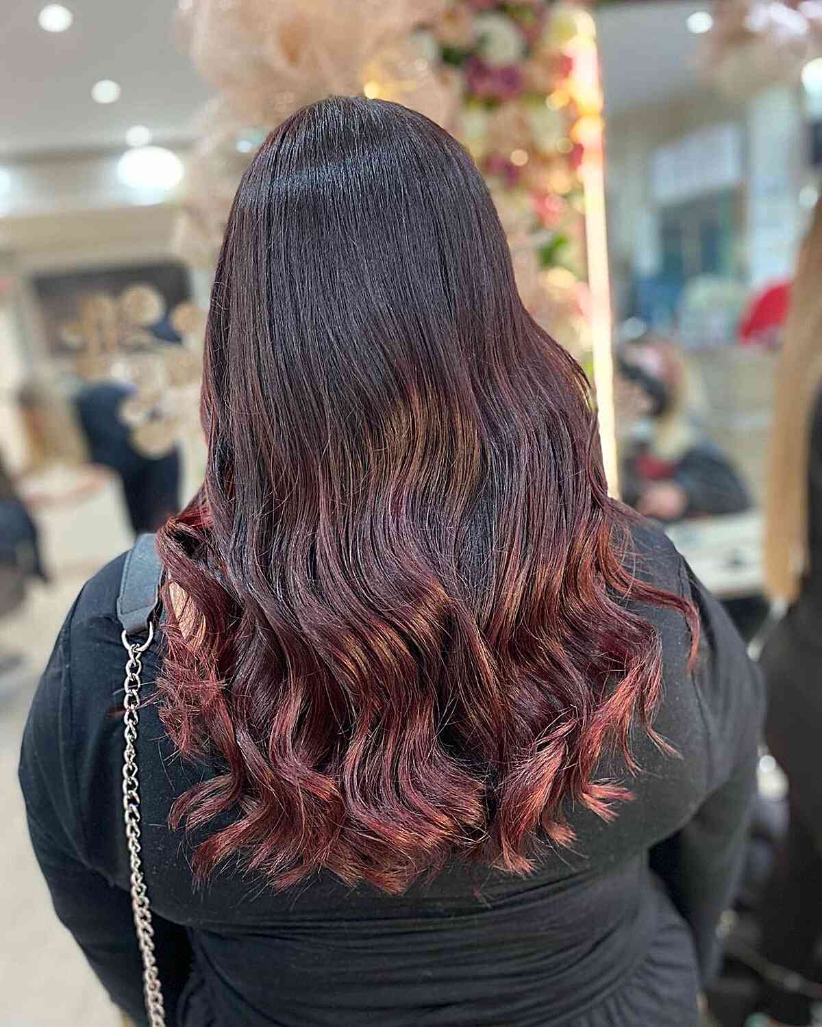 Muted Mahogany Ombre hair color