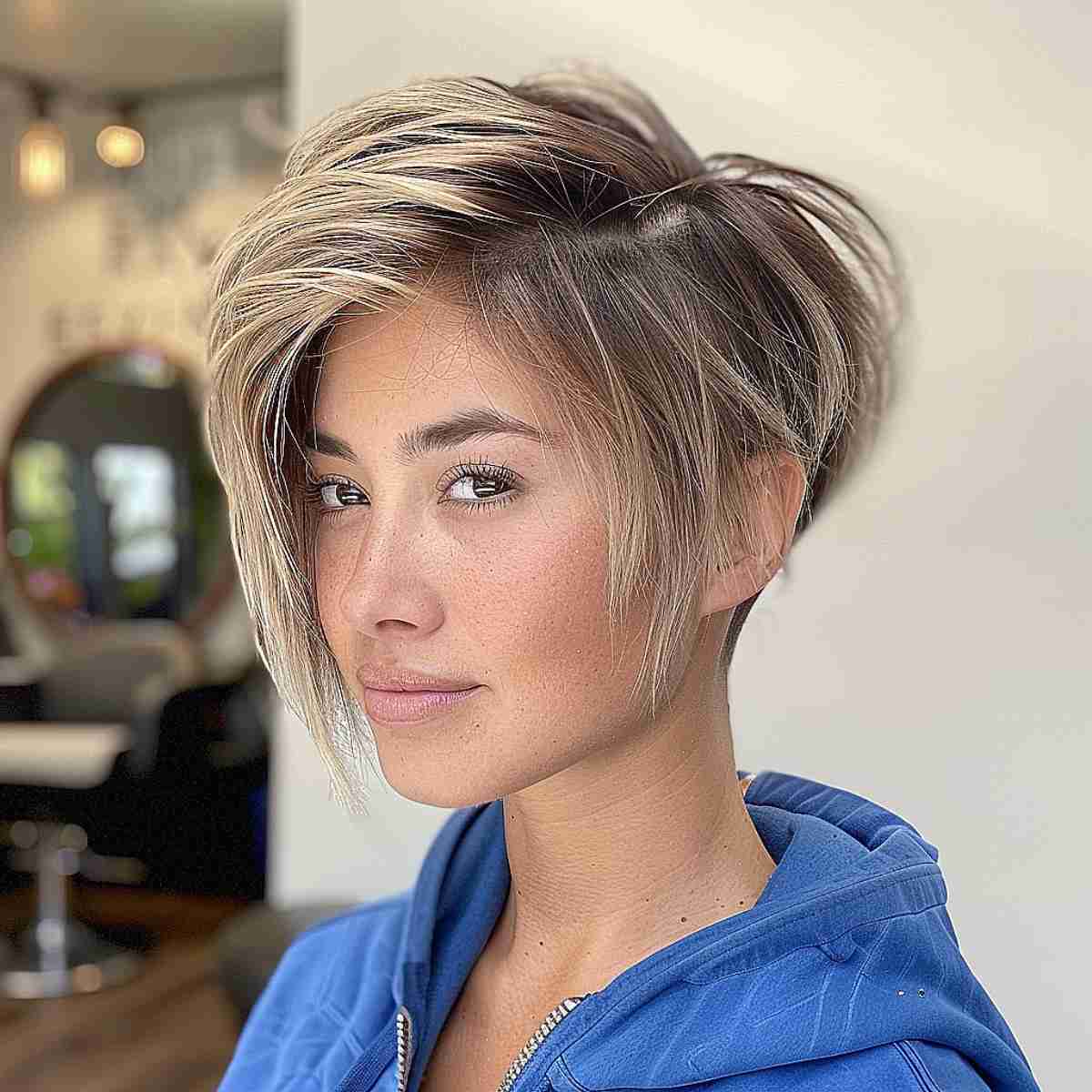 nape length long messy pixie for thin hair