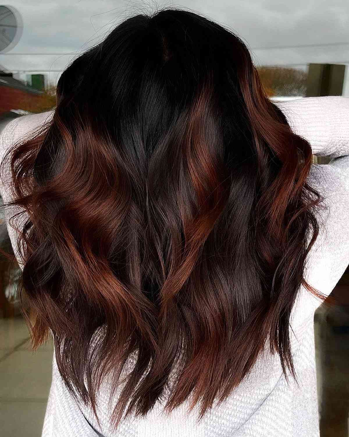 Natural Black with Reddish Brown Hairstyle