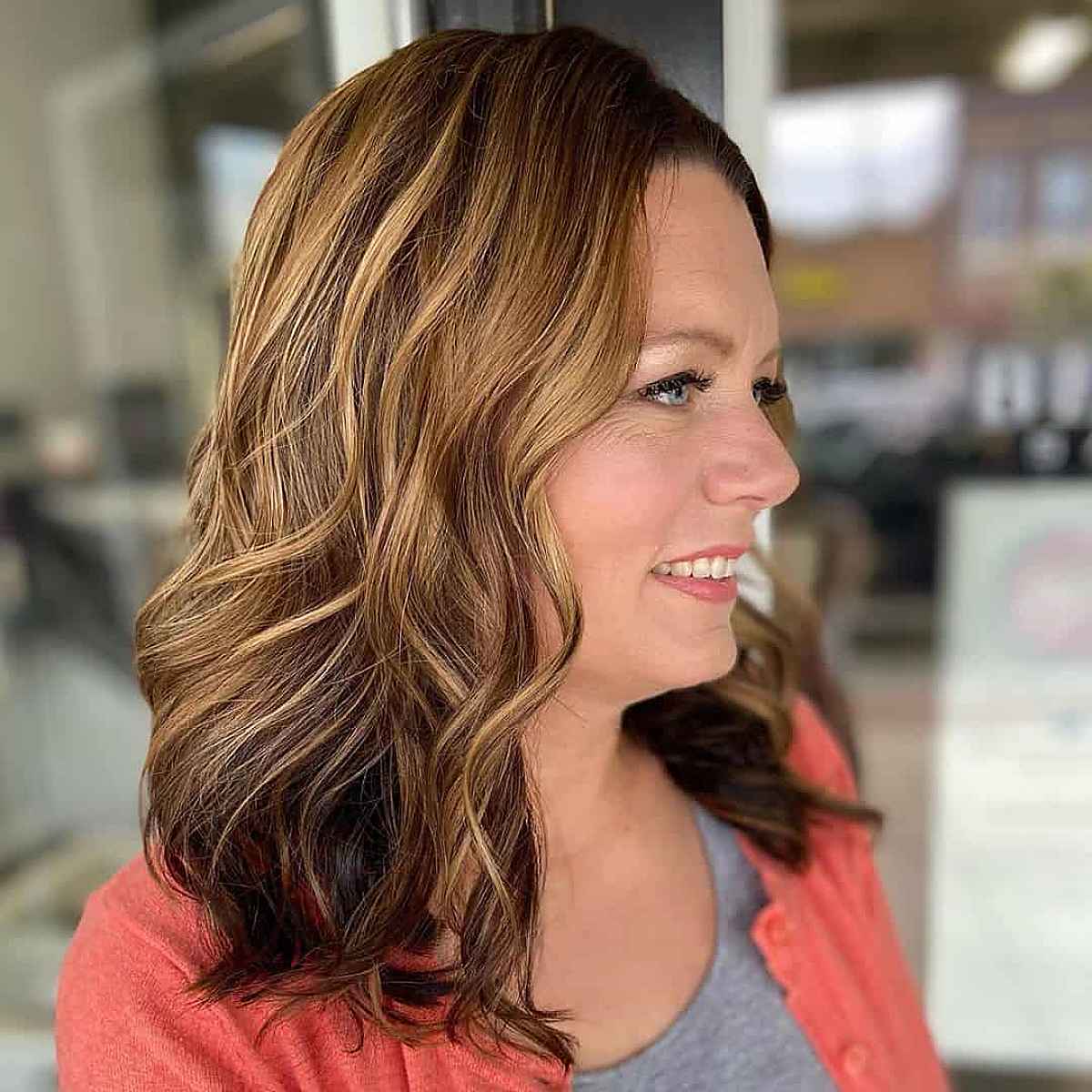 Natural Brunette with Bronde Highlights Fall Color