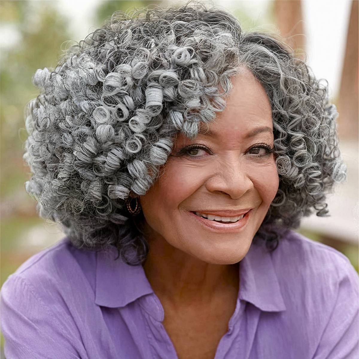 Natural curly hairstyle ideas for black women over 60