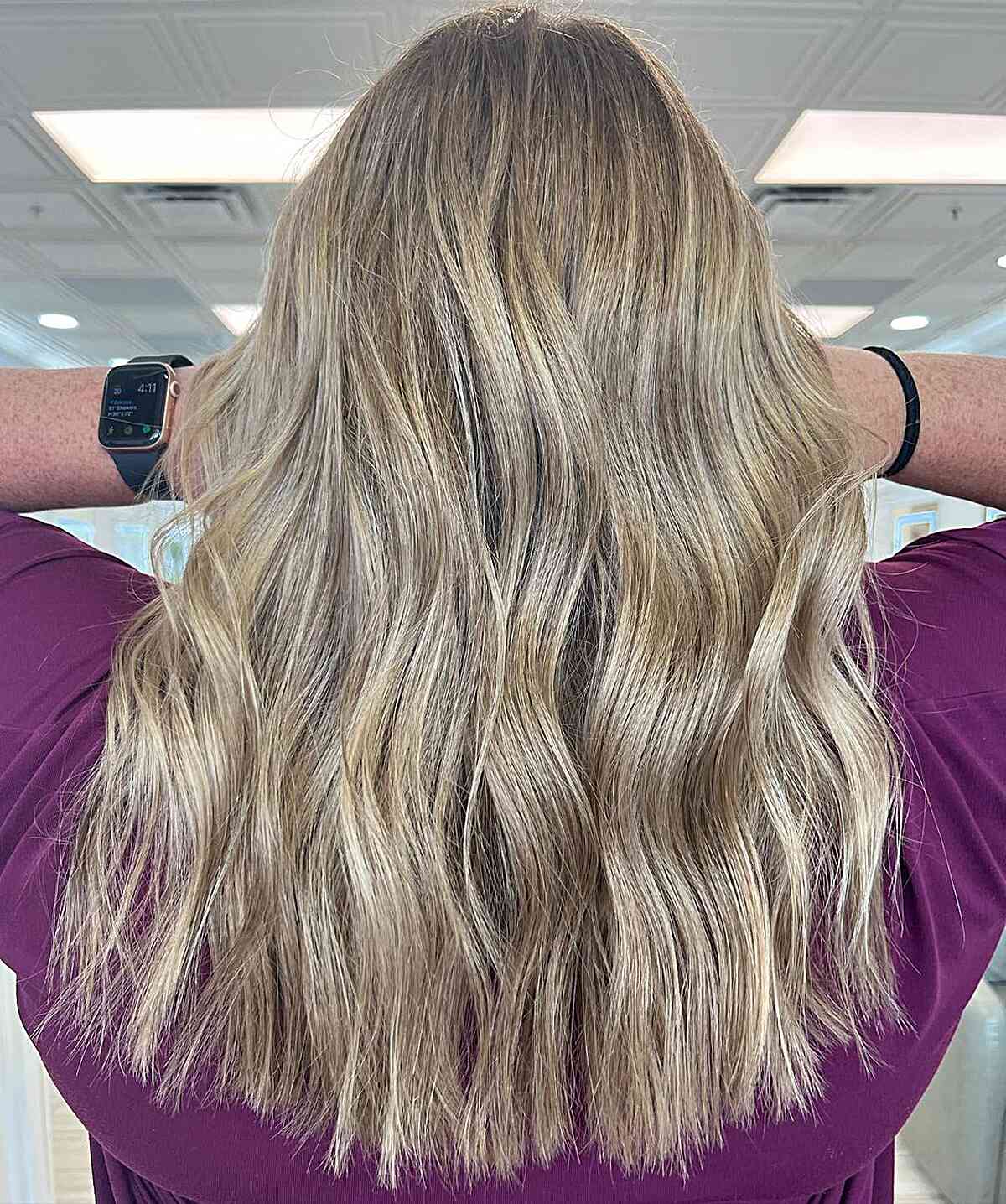 Natural-Looking Glossy Dirty Dishwater Blonde for Medium Hair