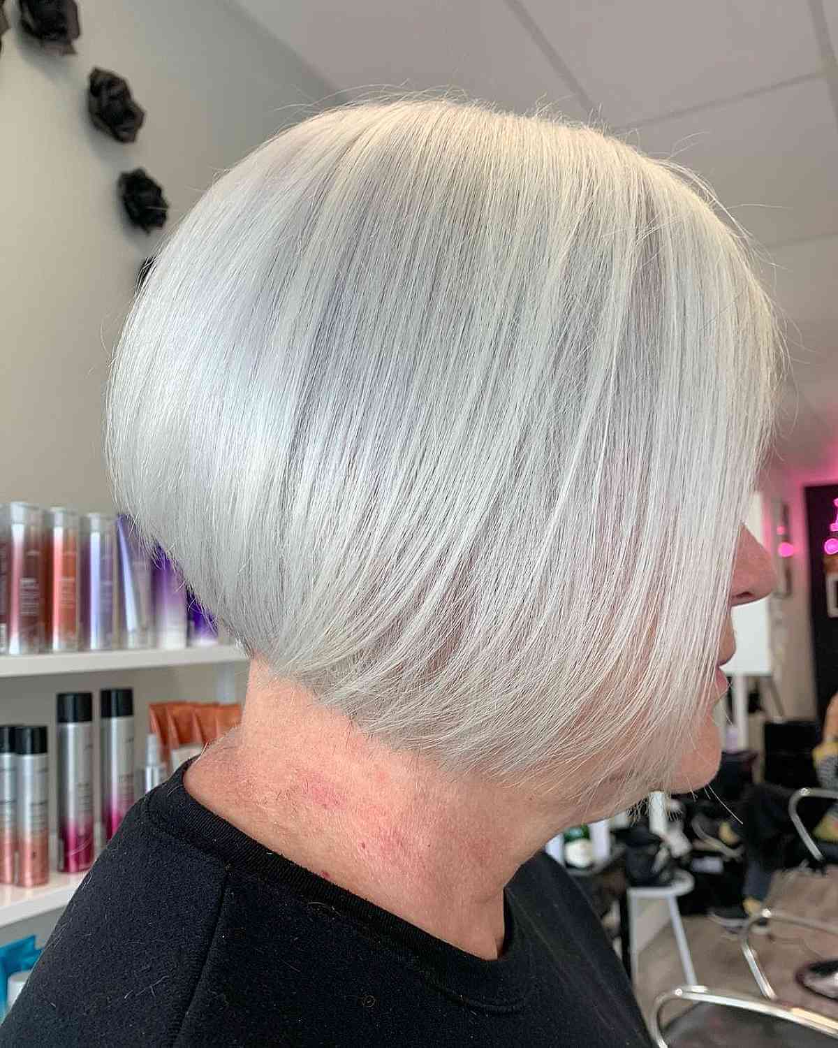 Natural-Looking Graduated Stacked Bob for Fine Hair