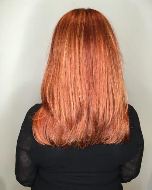 Natural Red Hair with Bright Blonde Highlights