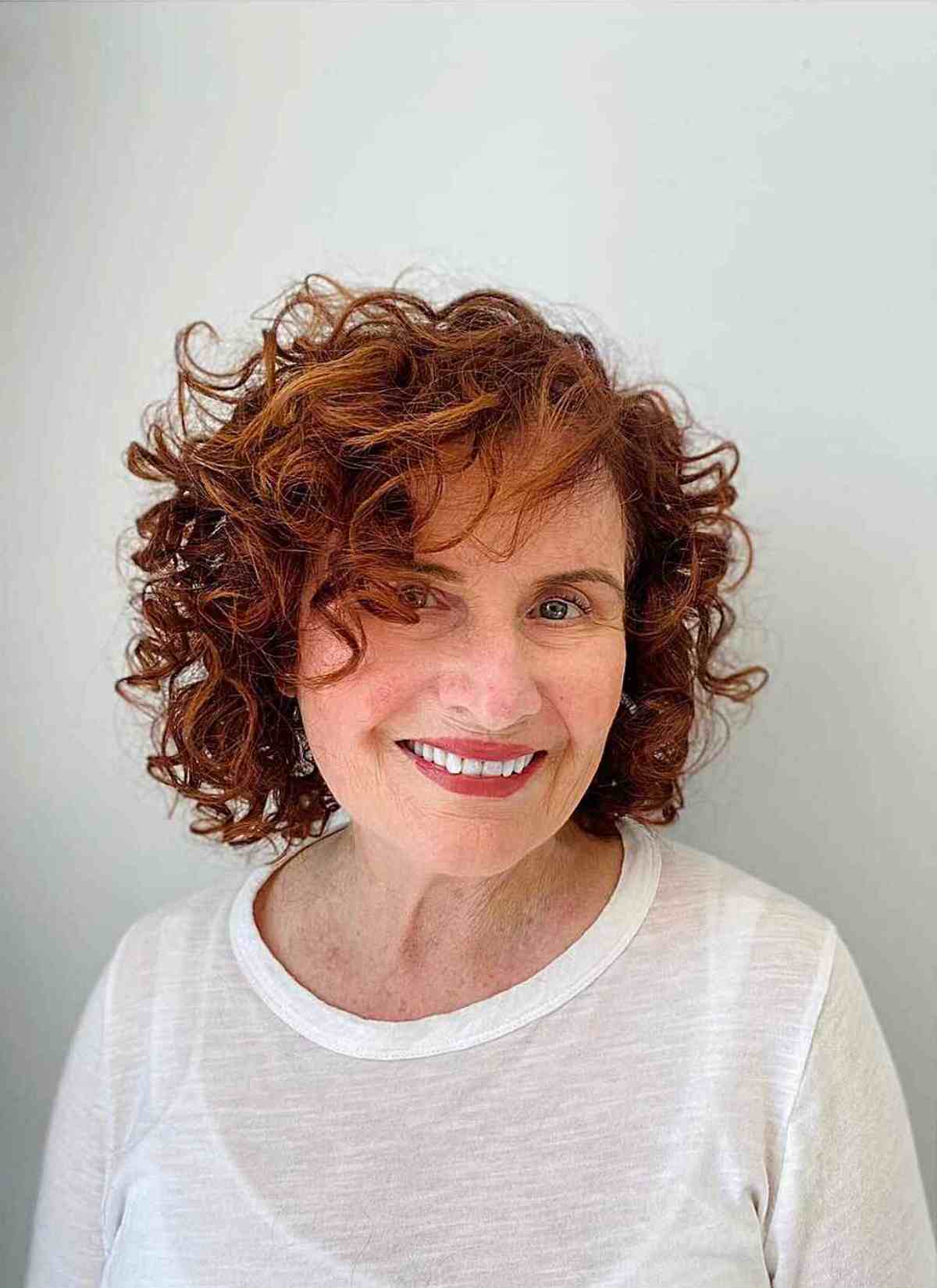 Natural Redhead Curls for Old Women with thin wispy hair