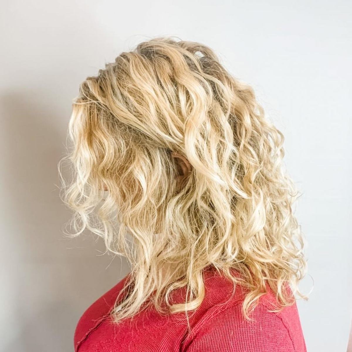 natural blonde wavy hair perm