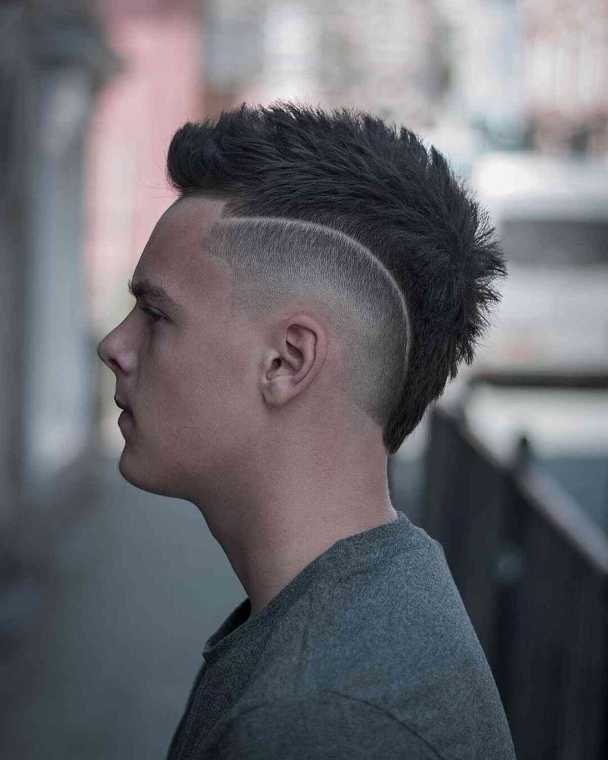 Naturally Textured Faded Mohawk for Men