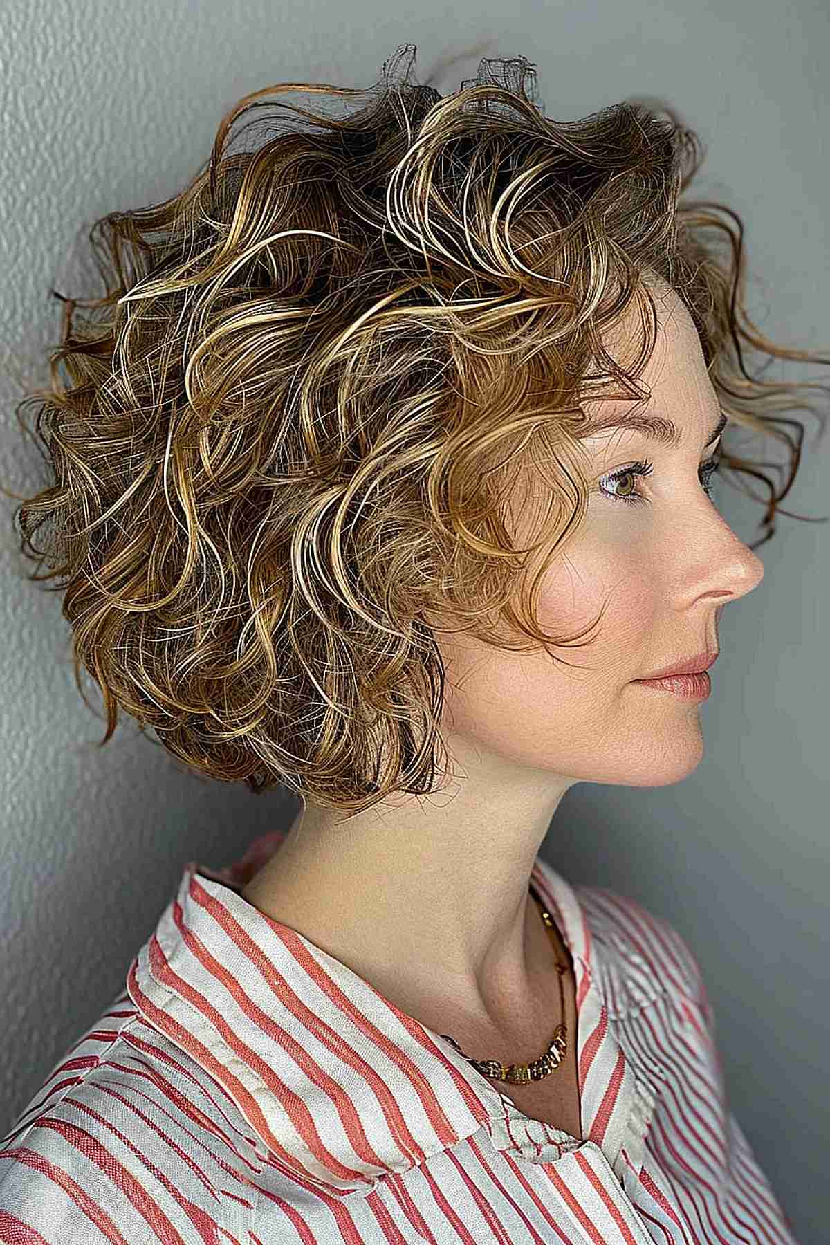 Neck-Length Curly Bob with a Stacked Back