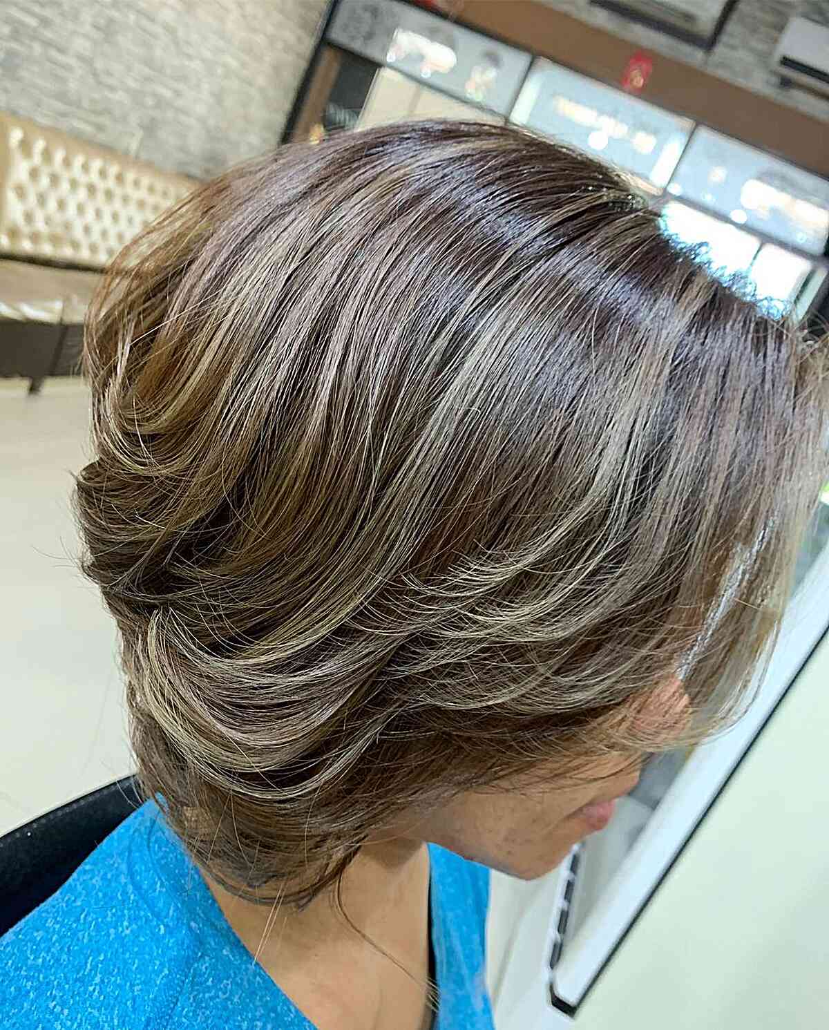 Neck-Length Feathered Stacked Bob