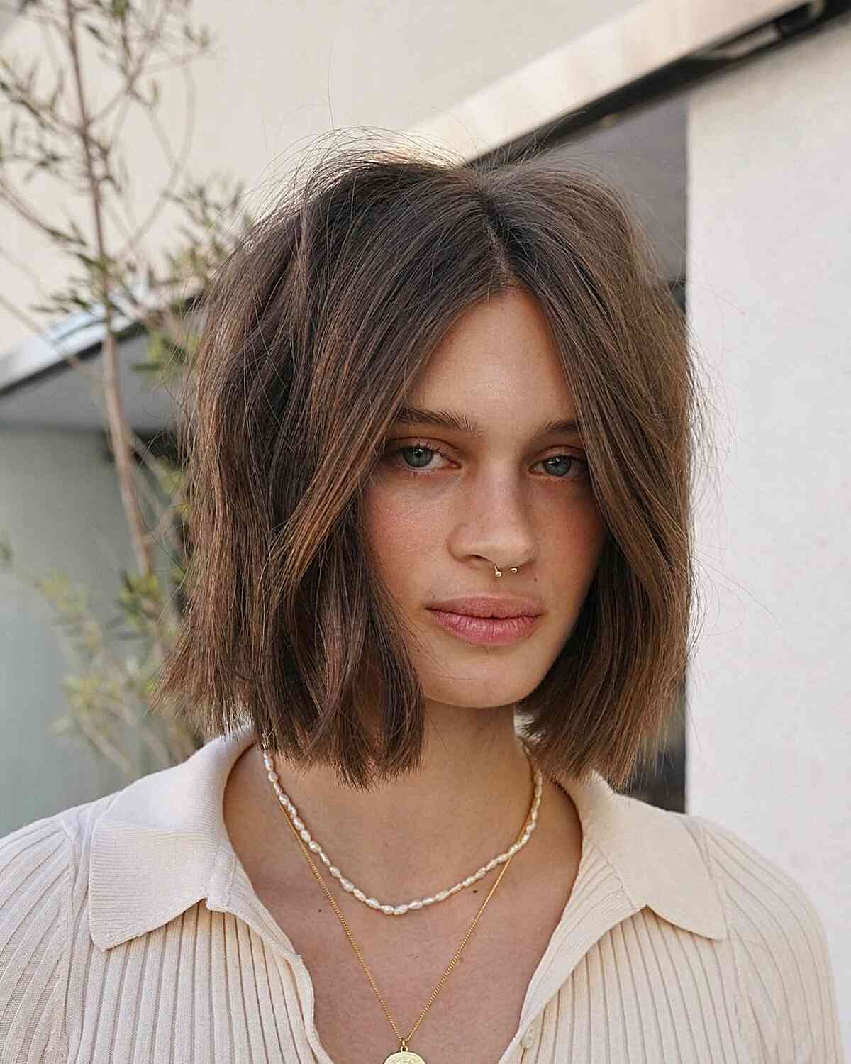 Neck-Length Modern & Soft Blunt Cut Bob for women with straight hair