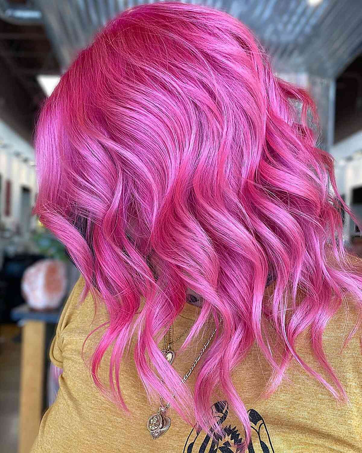Neon Pink Tones Hair color