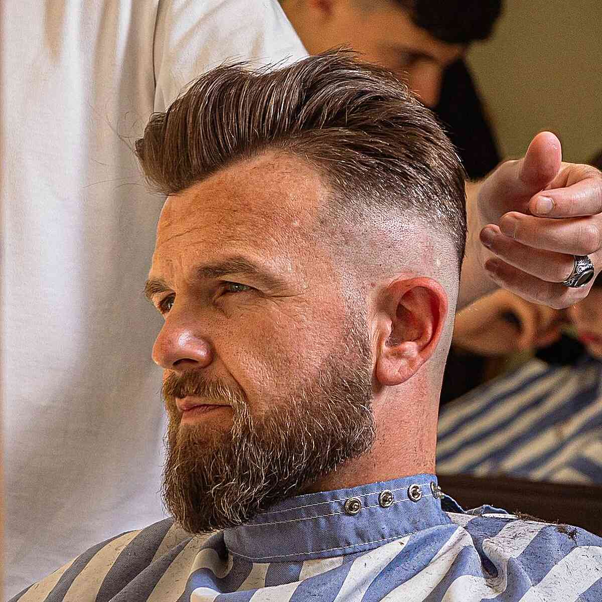 Old-School Mens Gentlemen Cut with a Beard