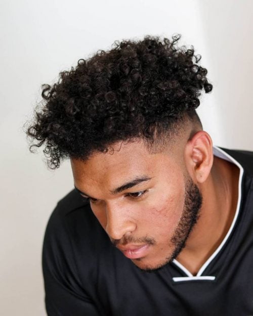 Line-Up and High Fade for Curly Hair