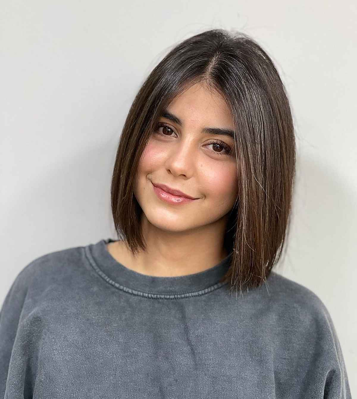 One-Length Blunt Bob for Heart-Shaped Faces