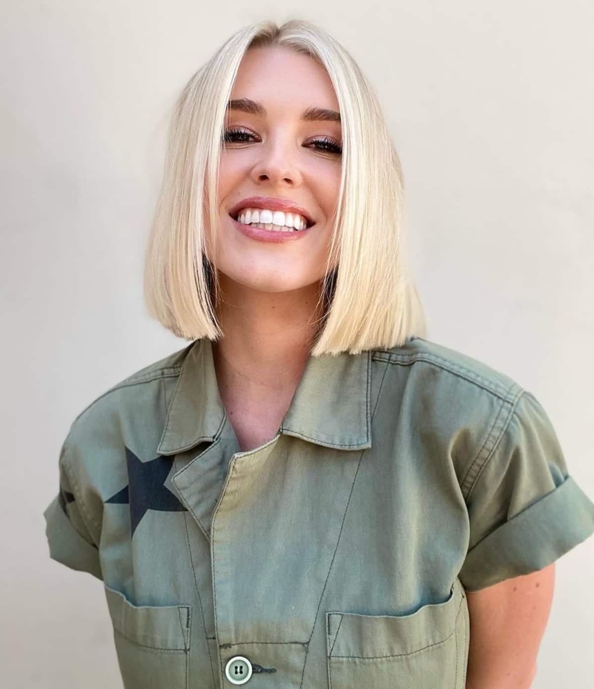 one-length blunt bob with short hair