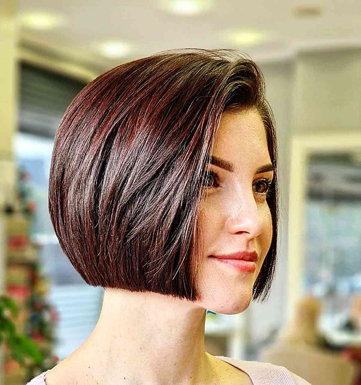 One-Length Blunt Cut Slob Bob for girls with straight hair
