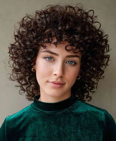 85 Best Ways to Pair Curly Hair with Bangs