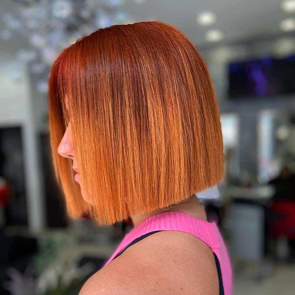 One-Length Gorgeous Copper Red Bob