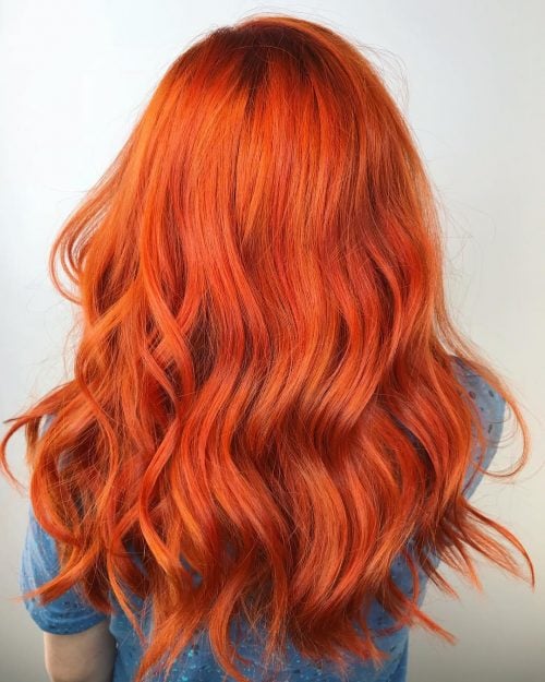 Outstanding Orange Balayage Hair Color