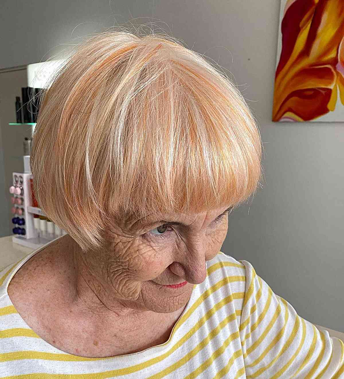 Orange Blossom Very Short Bob for older ladies with style