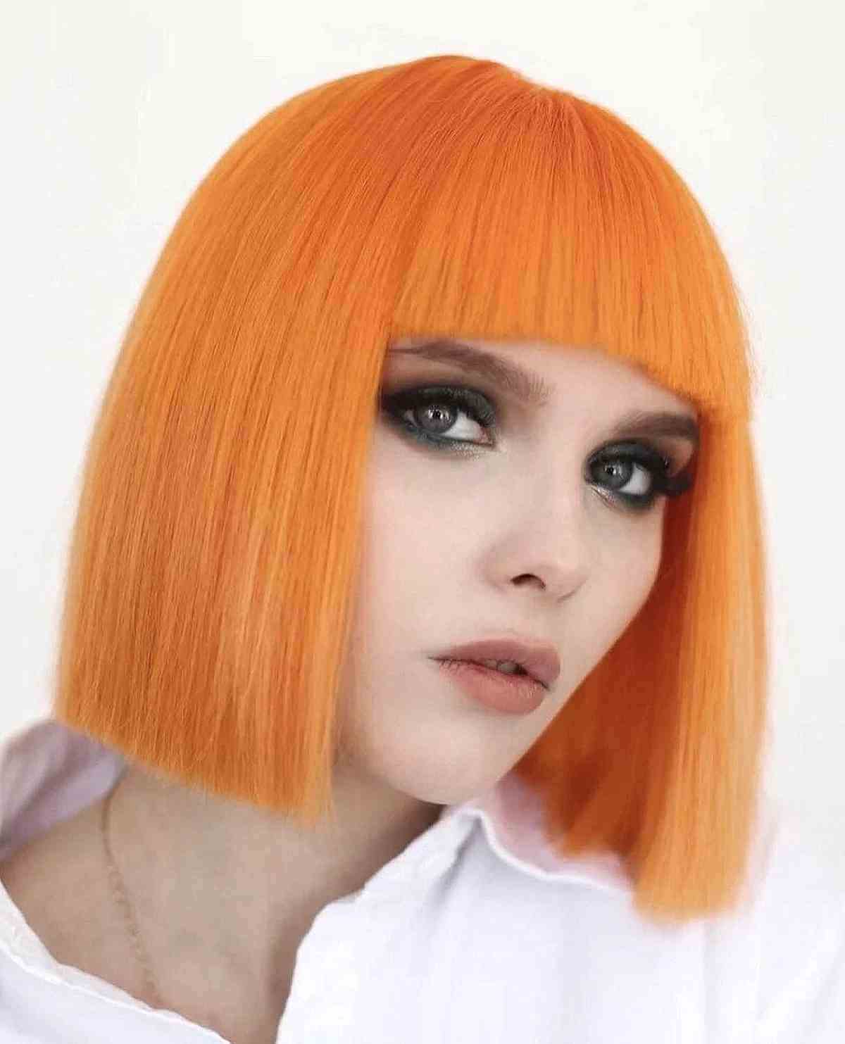 Orange pastel hair color