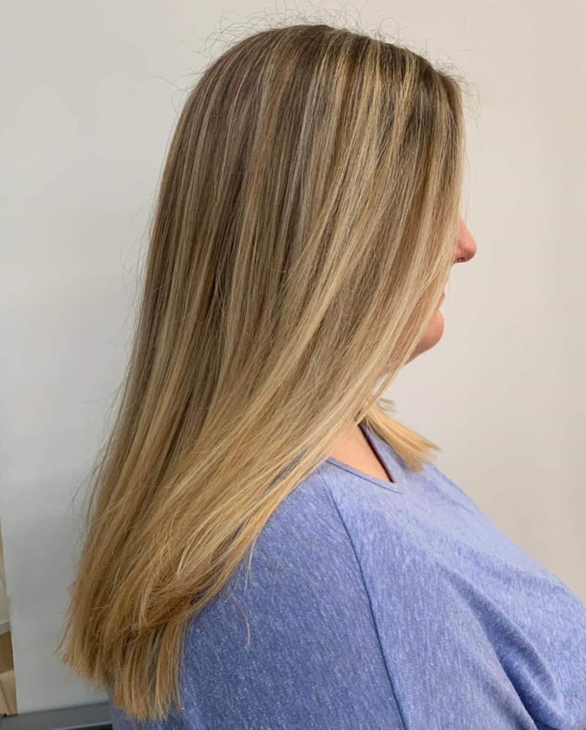 partial highlights on light brown hair