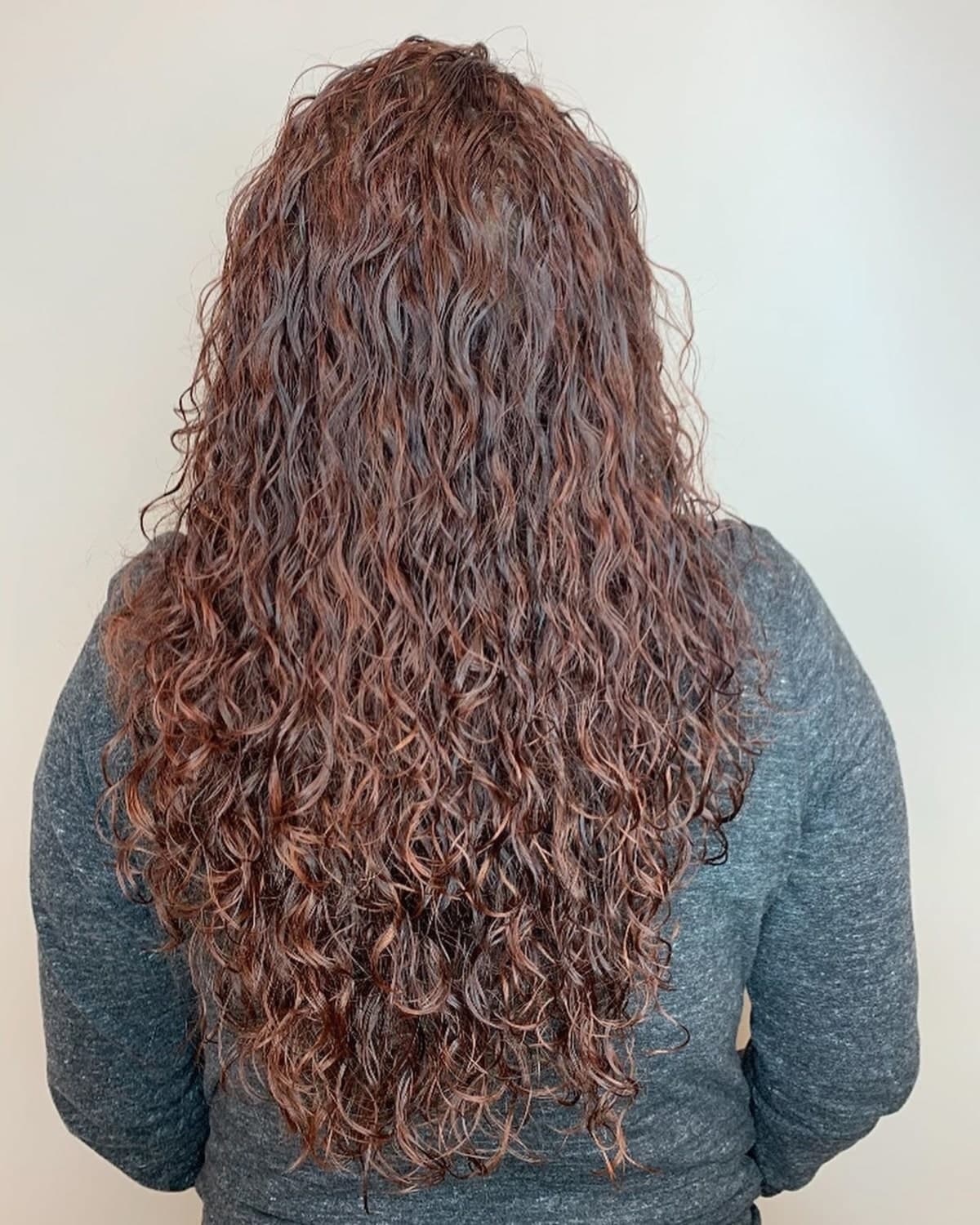 partial spiral perms for longer hair