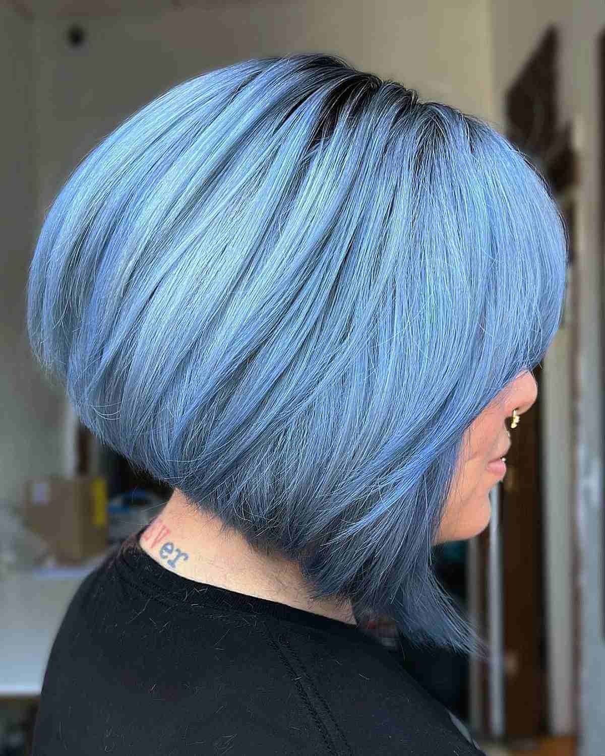 Pastel Blue with Dark Roots