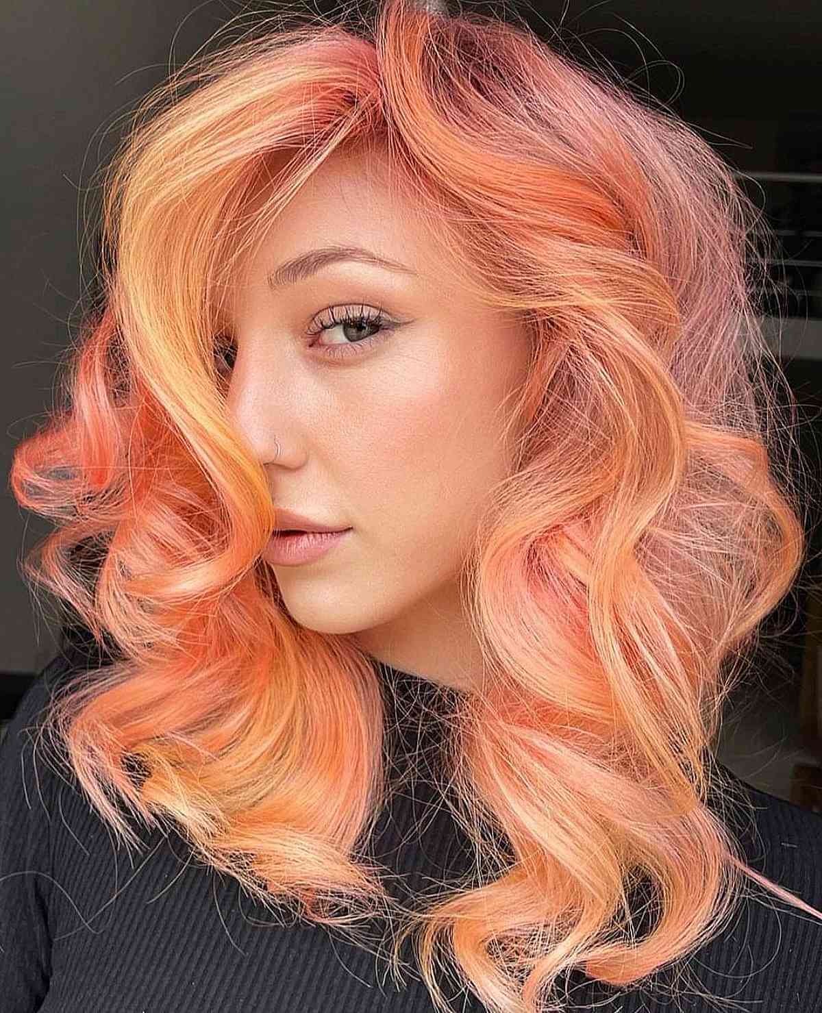 Pastel Orange and Yellow Hair Color