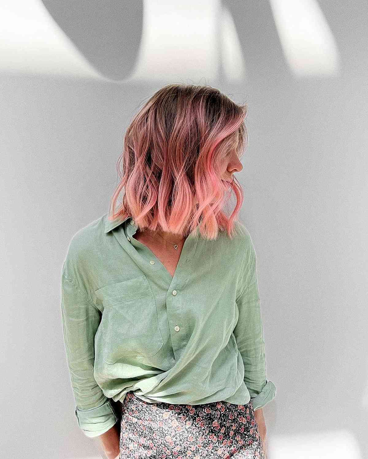 Pastel Peach Colored Hair