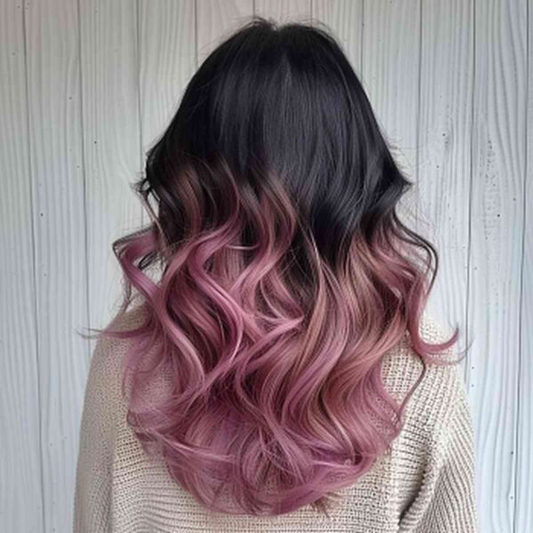 A Pastel Pink and Black Ombre