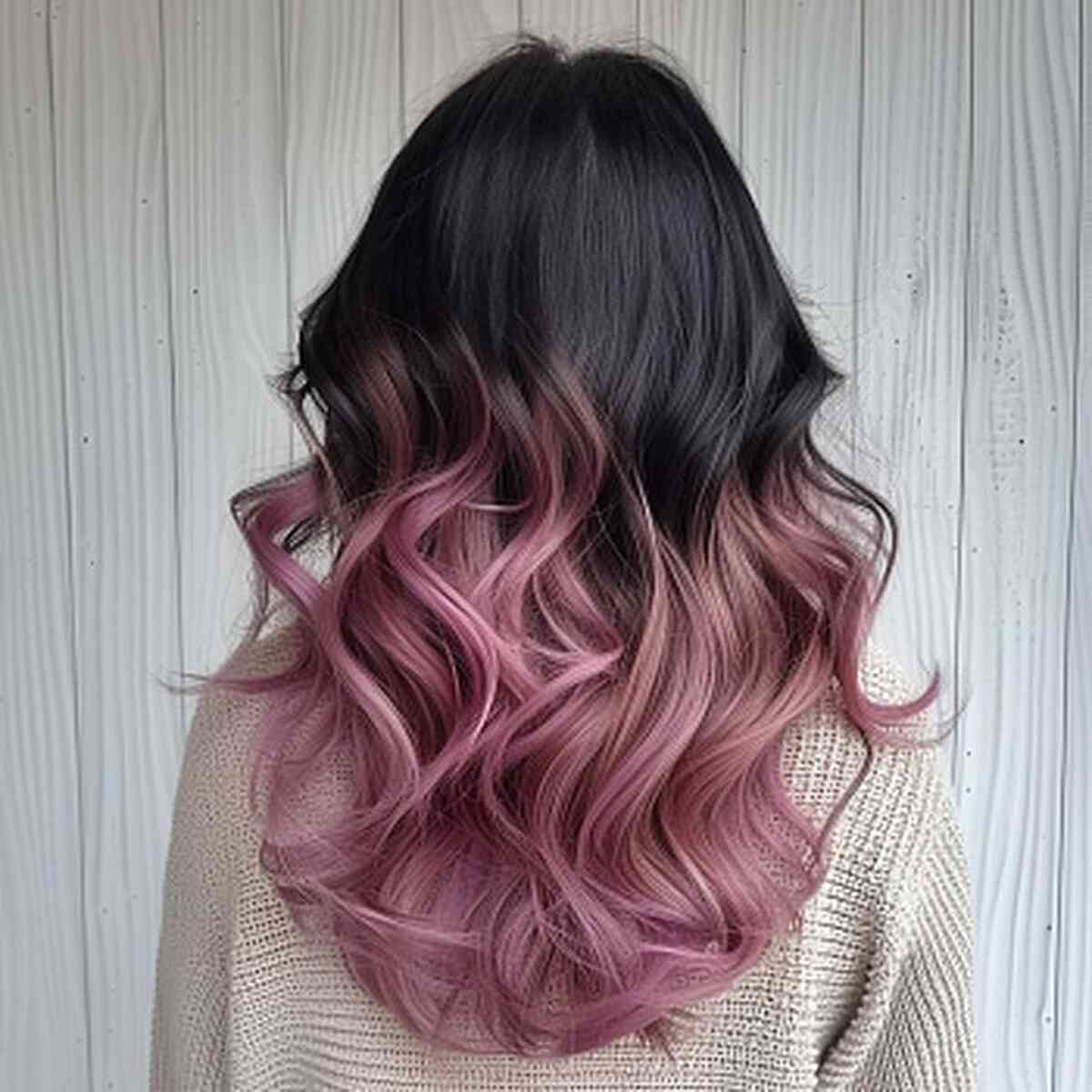 Pastel Pink and Black Ombre