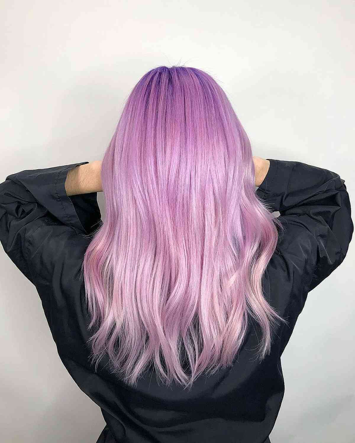 Pastel pink and purple hair color