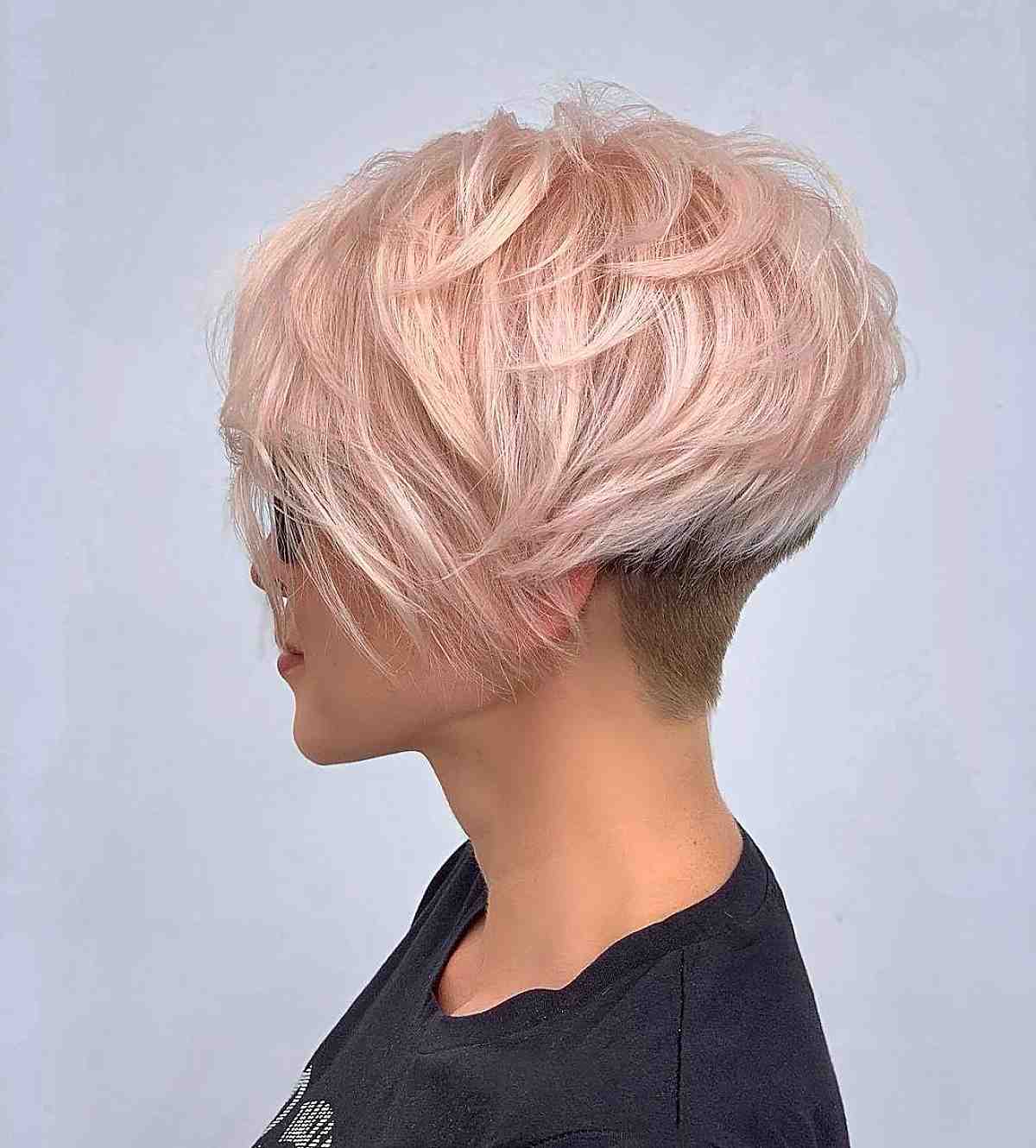 pastel pink hair for women with short hair