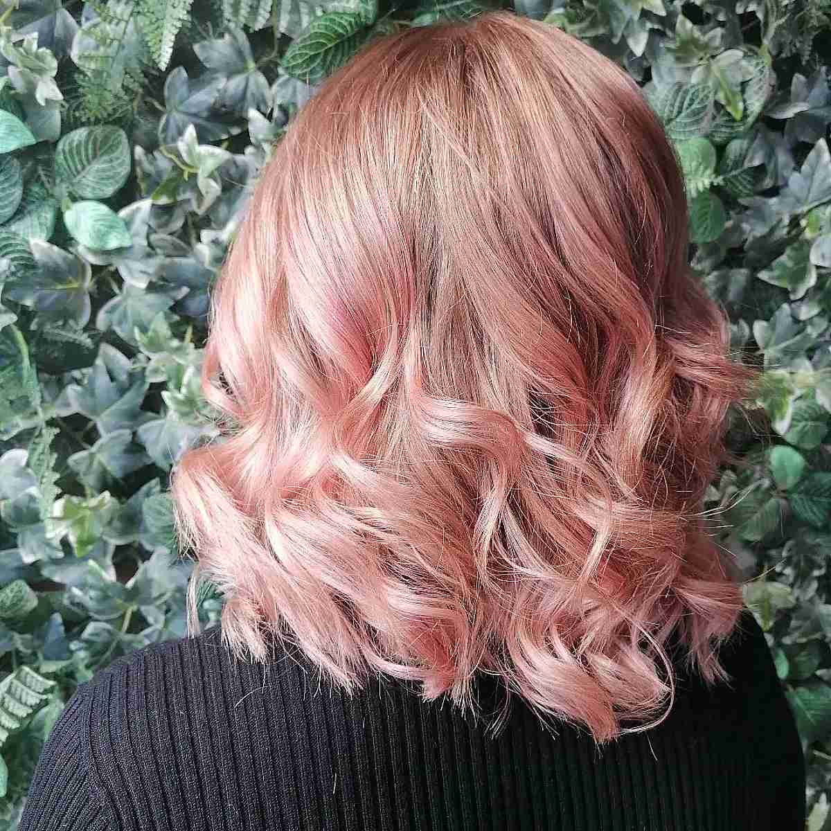 Pastel Rose Gold Balayage Hair