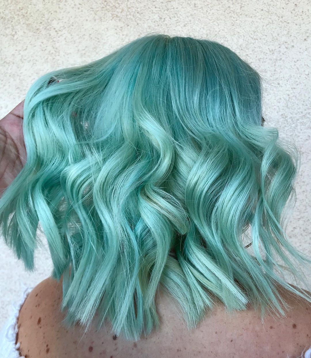 Turquoise and blonde hair
