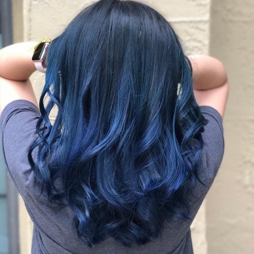Picture of a perfect blue black balayage ombre