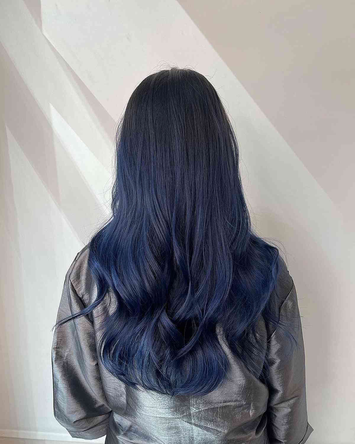 Perfect Balayage Ombre Blue Black Haircolor 